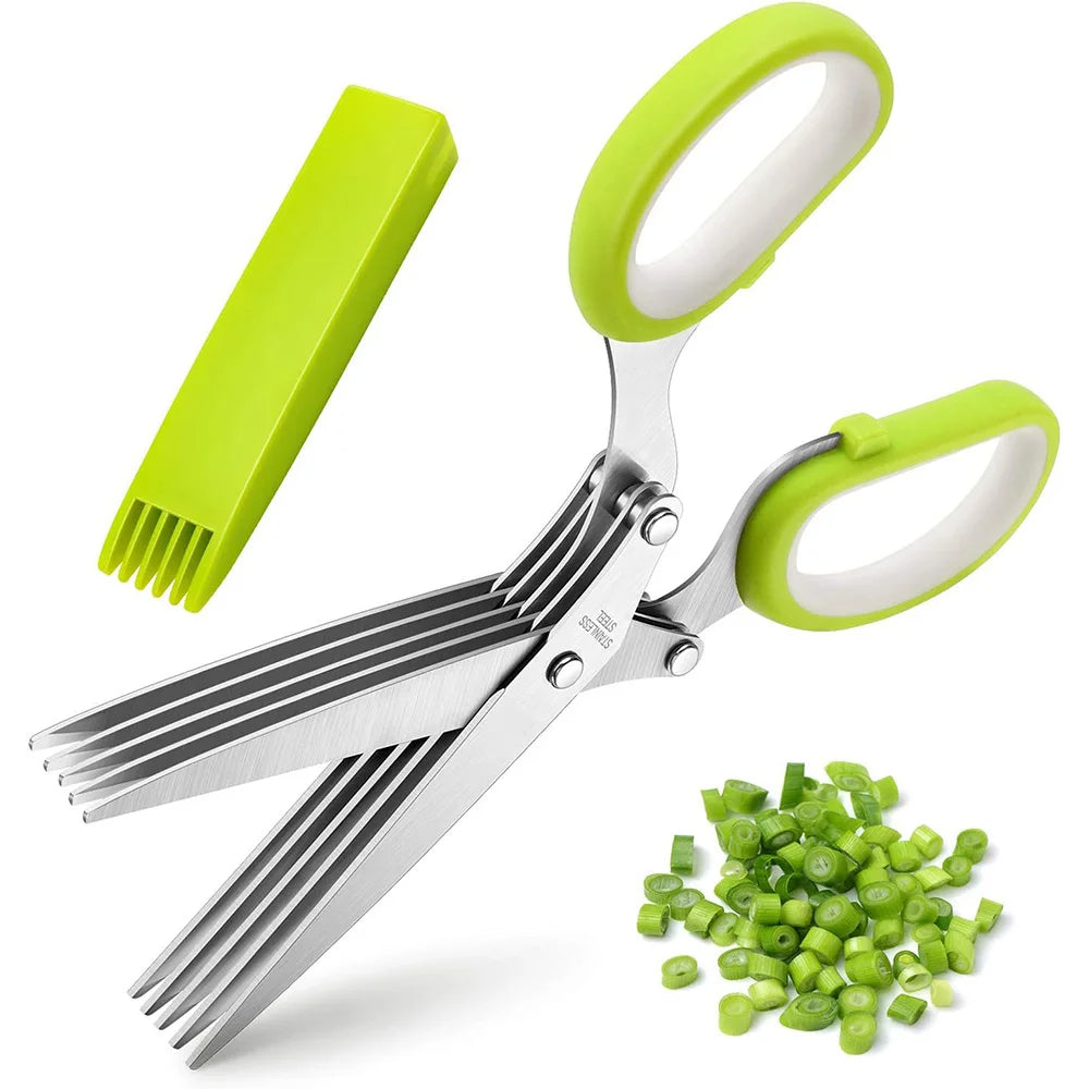 5-Blade Herb Kitchen Scissors | Fast Herb & Vegetable Cutter