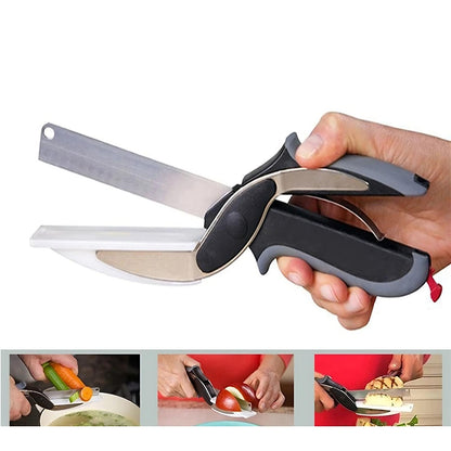 Kitchen Scissors with Cutting Board | 2-in-1 Food Cutter