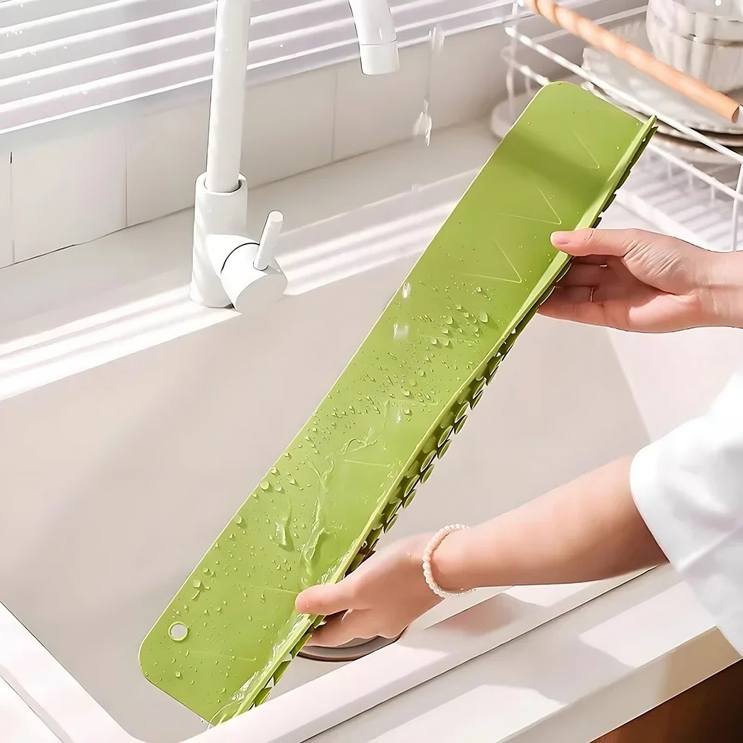 Kitchen Sink Splash Guard | Silicone Water Splash Protector