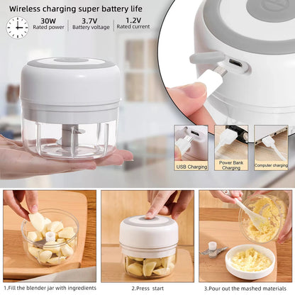 Mini Electric Food Chopper | USB Rechargeable Vegetable & Garlic Cutter