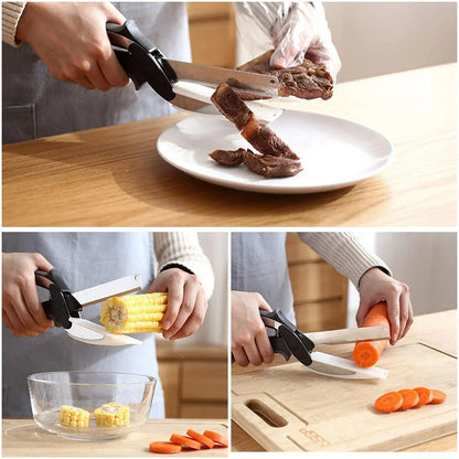 Kitchen Scissors with Cutting Board | 2-in-1 Food Cutter