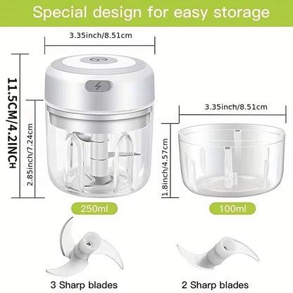 Mini Electric Food Chopper | USB Rechargeable Vegetable & Garlic Cutter